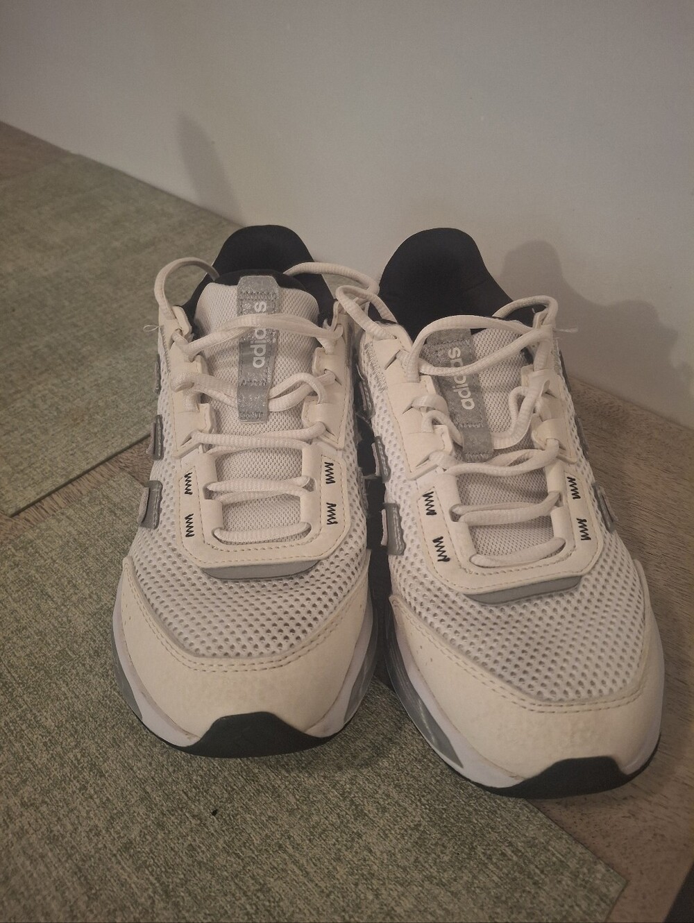 Adidas Cream and Gray Sneakers